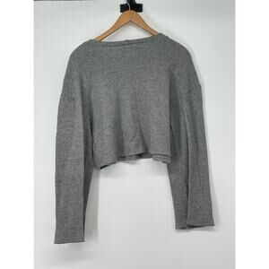 Urban Renewal Gray Sweater Cropped Boxy Size‎ L Oversized Grunge Preppy